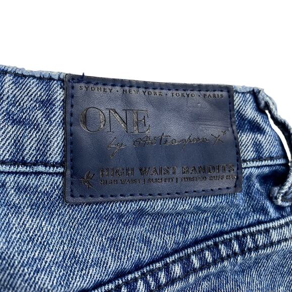 ONE X ONETEASPOON Bandits High Waisted Slim Fit Cuffed Hem Denim Short Sz 23 - Picture 9 of 9
